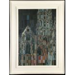 James Arnold Martin, a framed oil and acrylic on board, 'Notre Dame, Bruges'. 76 x 51cm.