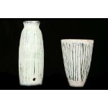 James Arnold Martin, a sgraffito decorated studio pottery vase. Sold together with a beaker form