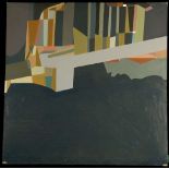 James Arnold Martin, a pair of abstract architectural compositions. 122 x 122cm. Oil on panel. (2).