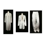 GIORGIO ARMANI WHITE LINEN SUIT, 1990s, comprising