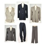 THREE GIORGIO ARMANI TROUSER SUITS, 1990s, in navy