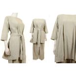 ISSEY MIYAKE PLANTATION OUTFIT, 1980s, stone colou
