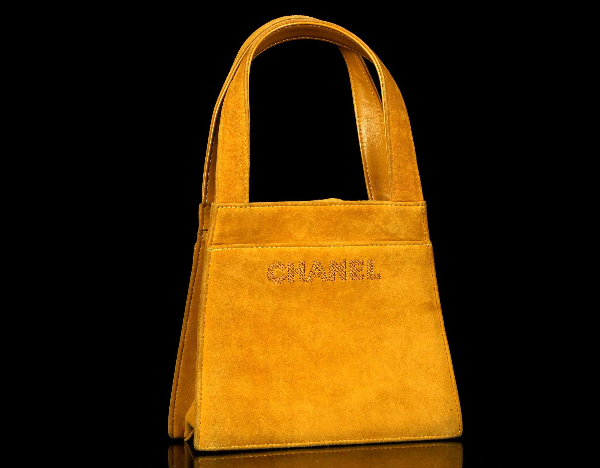 CHANEL EVENING BAG, date code for 1998, mustard ye