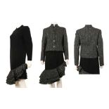 PIERRE BALMAIN DRESS AND JACKET, 1980s, long black