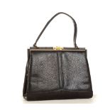 FASSBENDER LIZARD HANDBAG, 1950s, black lizard ski