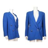 GIANNI VERSACE JACKET, 1980s, royal blue wool with