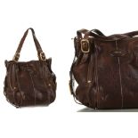 TOD'S G-LINE SHOPPING TOTE, distressed brown leath