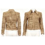 DOLCE AND GABANNA JACKET, brown silk tweed with su