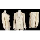 KRIZIA JACKET, ribbed cream fabric, single button