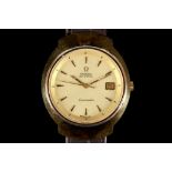 A gent's c.1970;s gold plated 'Omega - Seamaster' automatic wristwatch, with gilt dial, date and