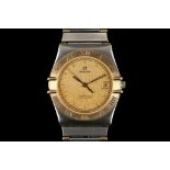 A gent's stainless steel and 18ct yellow gold 'Omega - Constellation' chronometer wristwatch, with