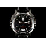 A gent's c.2010 stainless steel cased 'Jean Richard - 2 Time Zone' wristwatch, with black multi-