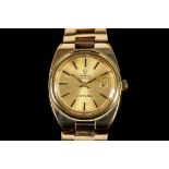 A ladies c.1970's gold plated 'Omega - Seamaster' automatic wristwatch, with gilt dial, date and