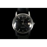 A gent's c.1960's, stainless steel cased 'Omega - Seamaster' wristwatch, with black dial, date and