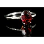 An 18ct white gold, spinel and diamond ring, the c