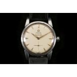 A gent's c.1960's stainless steel cased 'Omega - Seamaster' automatic, with satin dial, dart batons,