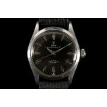 A gent's c.1950's, stainless steel cased 'Tudor Oyster - Prince 34' wristwatch, with black dial,