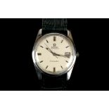 A gent's c.1960's stainless steel cased 'Omega - Seamaster' automatic wristwatch, with matte white