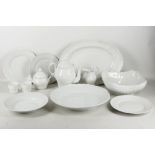 Richard Ginori bianco vecchio basketweave dinner and coffee service, 8 place setting with spares,