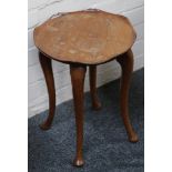Two occasional wine tables, including a tripod wine table and a table with shaped top and moulded
