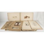 An interesting folio of early 19th century drawings and watercolours, mostly by Harriet Bennet and