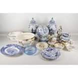 A mixed quantity of glass stemware (mostly Stuart crystal) and ceramics to include; 19th century