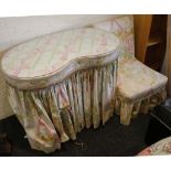 A kidney shape dressing table c.1950 and chair with matching later upholstery.