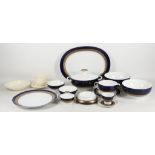 Thomas, Germany blue and gilt band dinnerware, 6 place setting and spares, 45 pieces, and a Poole