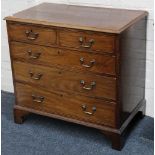 A Georgian mahogany chest of two short over three long drawers, raised on bracket feet, 85 x 88 x