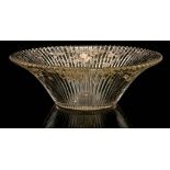 A SILVER OVERLAY GLASS BOWL, early 20th century, possibly by A. H. Heisey and Co, the flared form