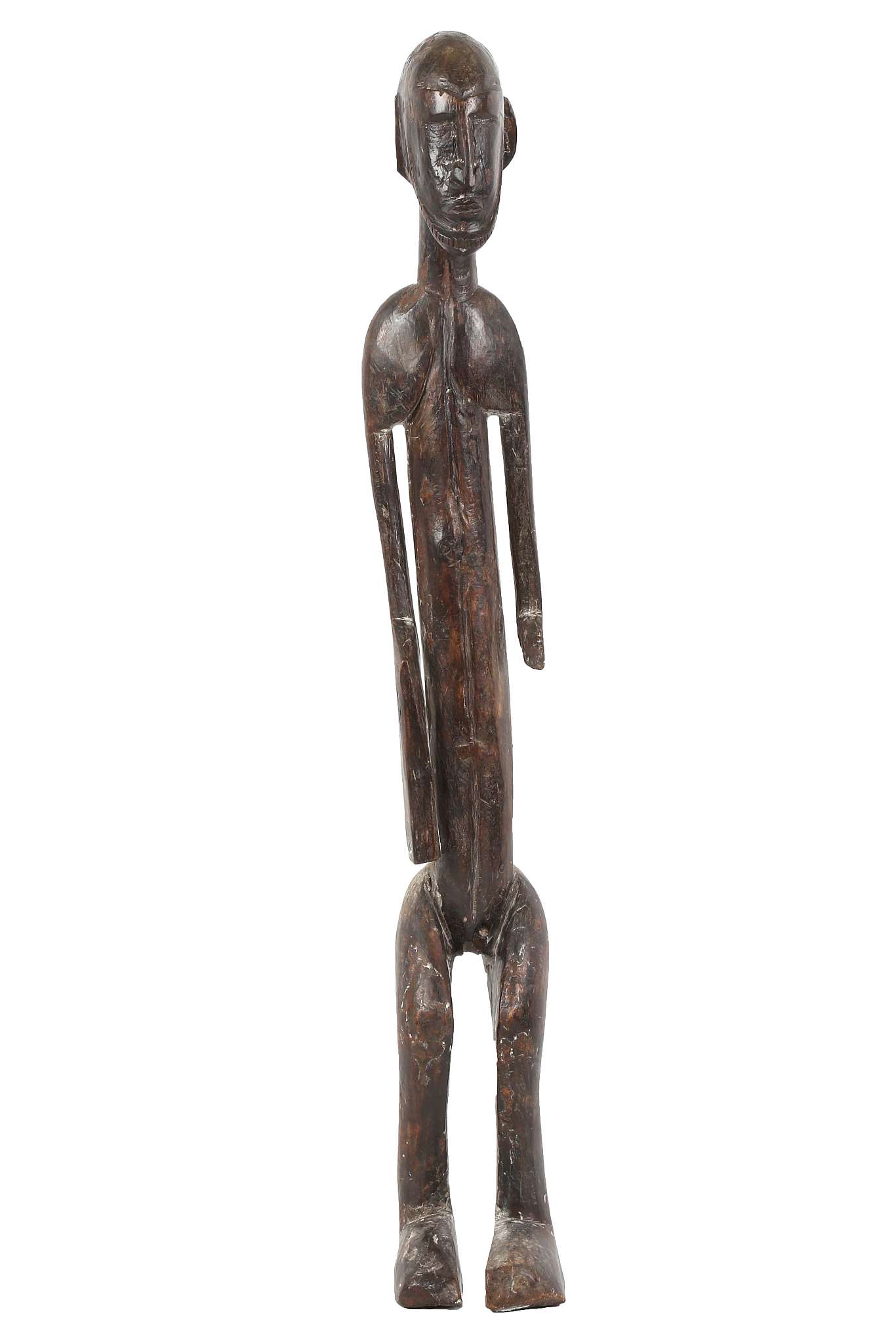 A DOGON STANDING MALE FIGURE, MALI With elongated features, the short beard with incised details, - Image 2 of 3