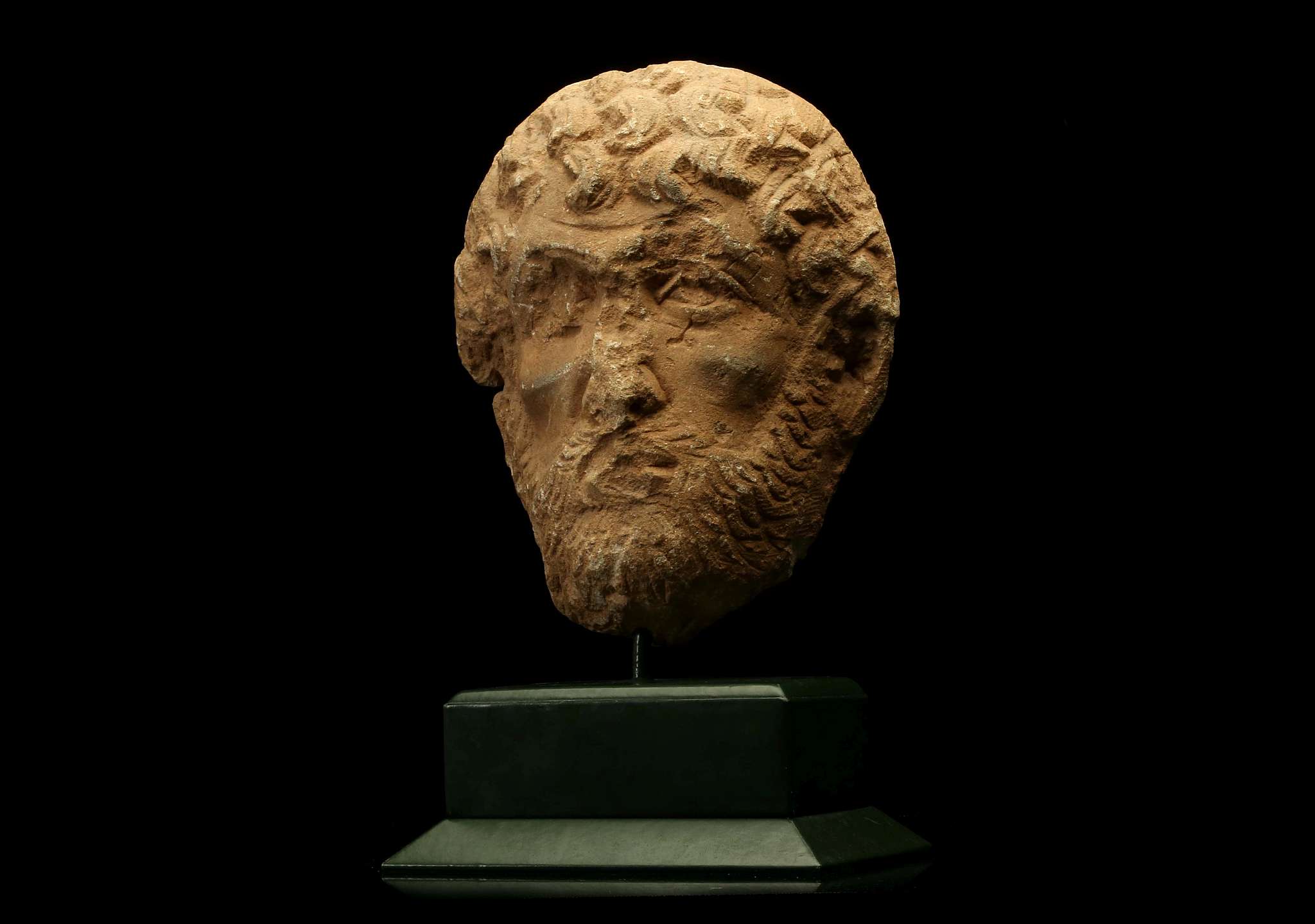 A ROMAN LIMESTONE MALE PORTRAIT HEAD Circa 2nd Century A.D. Possibly from a large relief, the back - Image 9 of 9