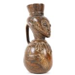 A MANGBETU ANTROPOMORPHIC CUP, DEMOCRATIC REPUBLIC OF CONGO The face adorned with scarification