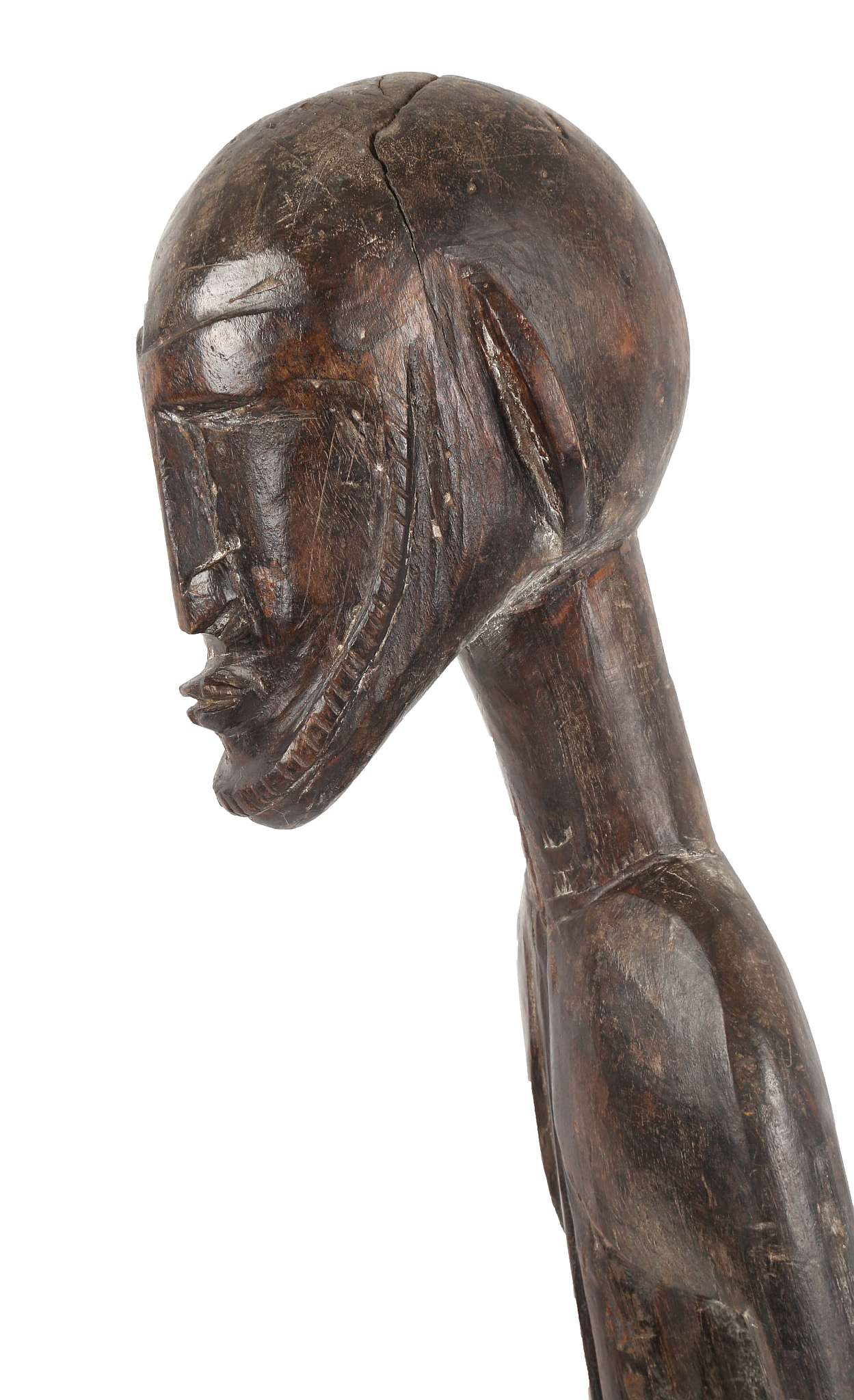 A DOGON STANDING MALE FIGURE, MALI With elongated features, the short beard with incised details, - Image 3 of 3