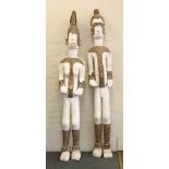TWO LARGE AFRICAN FIGURES  The male figure 183cm high, the female one 175cm high (2)