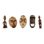 A GROUP OF AFRICAN ARTEFACTS Including a Kongo power figure, 23cm high; a Dogon standing female