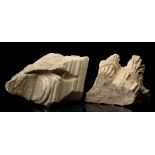 TWO ROMAN STONE FRAGMENTS Circa 2nd-3rd Century A.D. Including a limestone capital fragment,