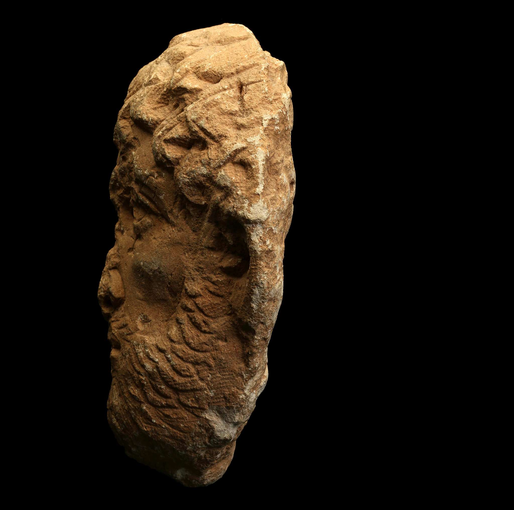 A ROMAN LIMESTONE MALE PORTRAIT HEAD Circa 2nd Century A.D. Possibly from a large relief, the back - Image 4 of 9