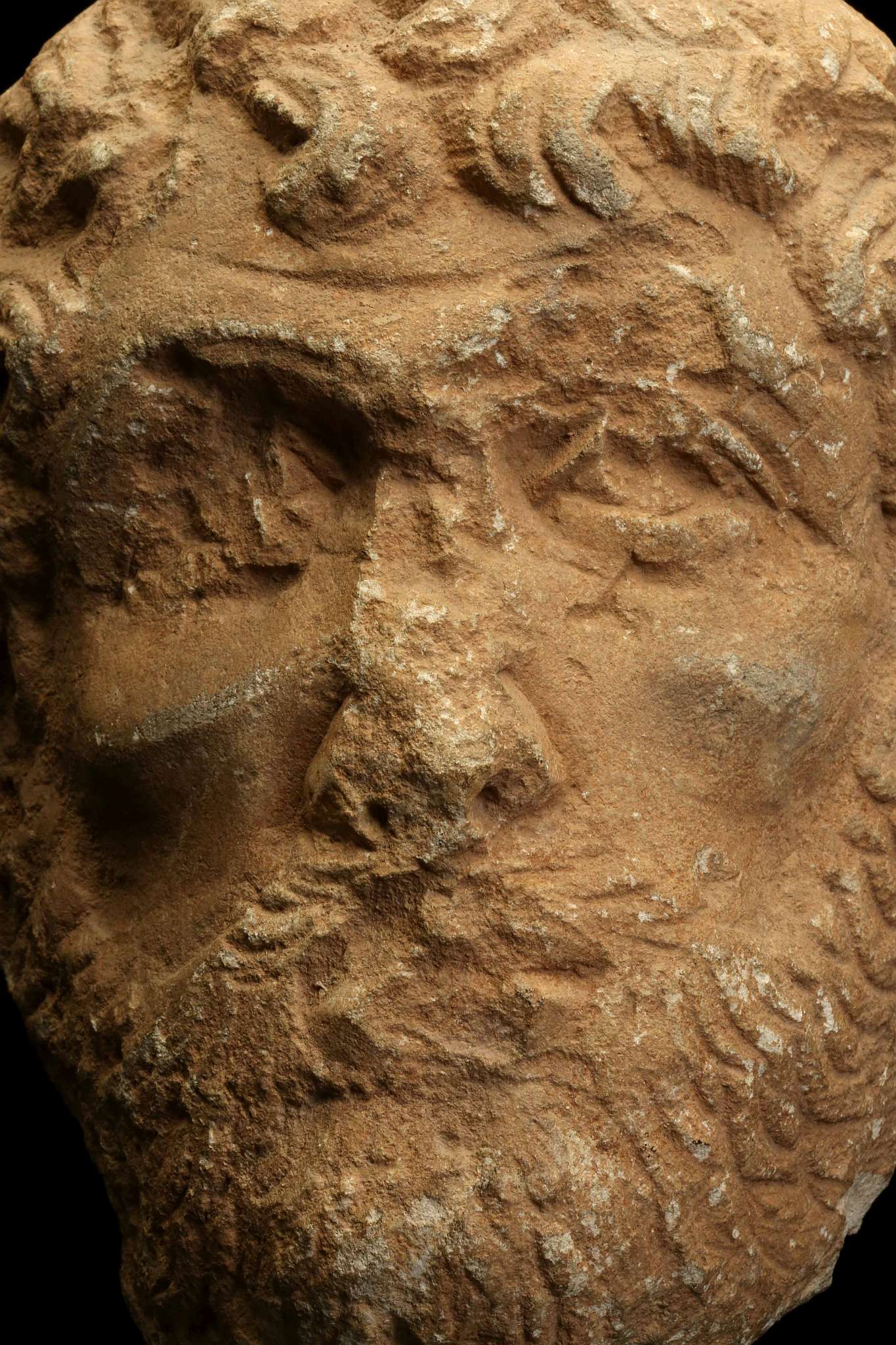 A ROMAN LIMESTONE MALE PORTRAIT HEAD Circa 2nd Century A.D. Possibly from a large relief, the back - Image 6 of 9