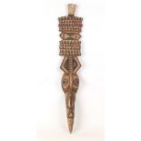 A BOBO OR MOSSI MASK, BURKINA FASO Representing a bird with long beak, surmounted by a plank