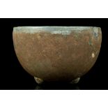 A ROMAN BRONZE CAULDRON  Circa 1st-2nd Century A.D. Of hemispherical shape with slightly infolded