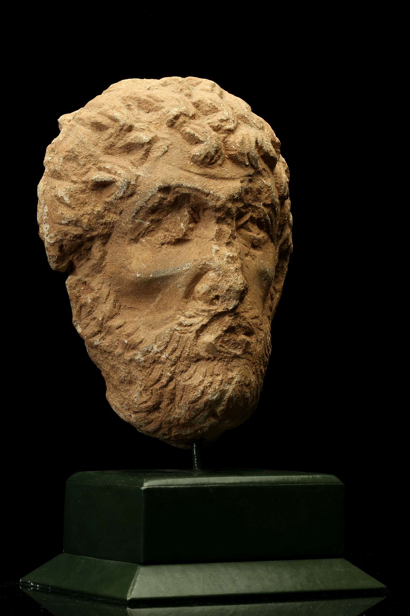 A ROMAN LIMESTONE MALE PORTRAIT HEAD Circa 2nd Century A.D. Possibly from a large relief, the back - Image 2 of 9