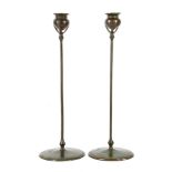 TIFFANY STUDIOS NEW YORK - a pair of bronze patina