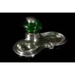 WMF - AN ART NOUVEAU PERIOD SILVER PLATED INKWELL,