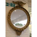 Two large Regency style wall mirrors with convex p