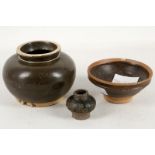 A collection of three South East Asian, lead glaze