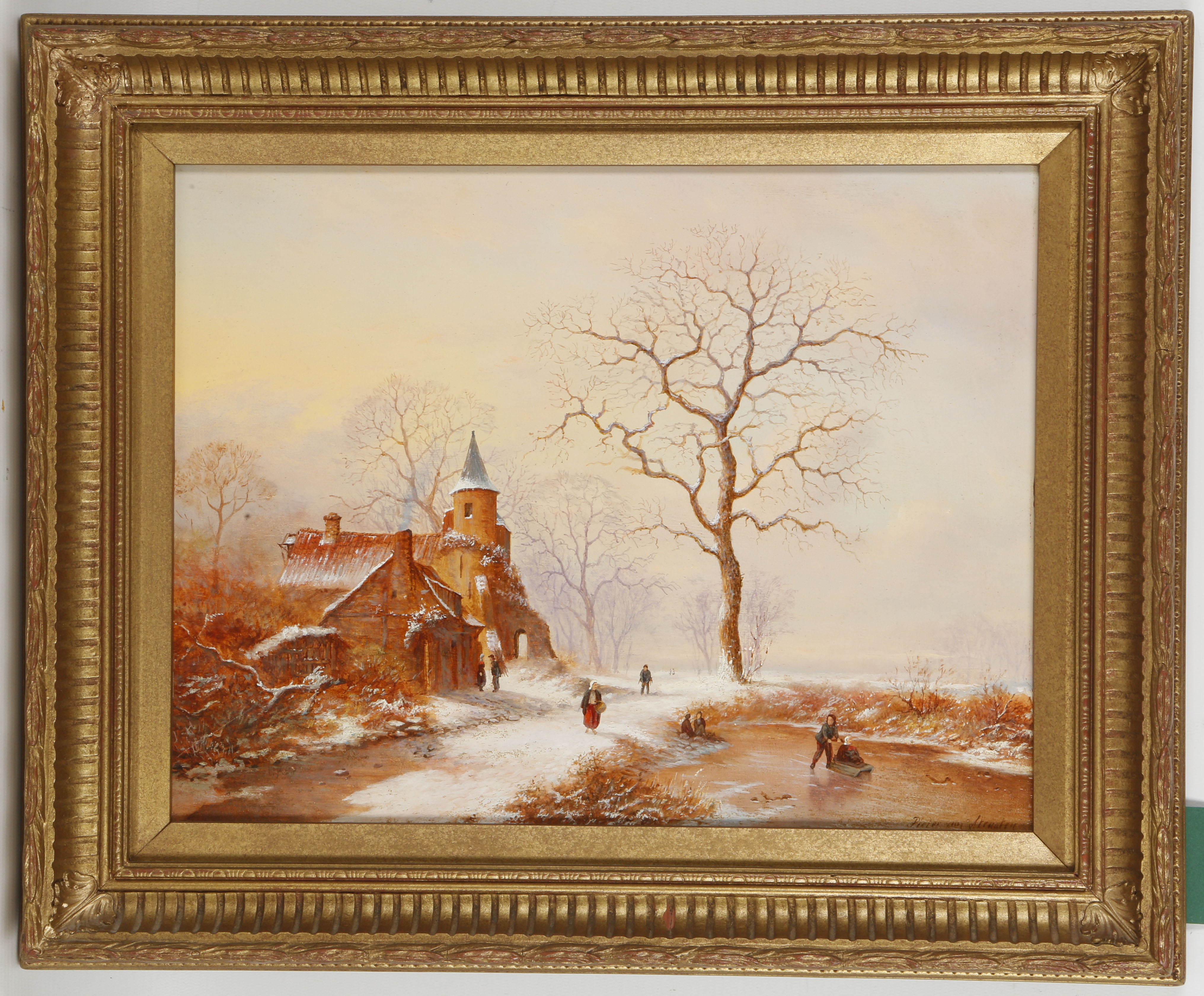 Pieter Van Straaten b.1935, 'A Dutch Winter Scene'