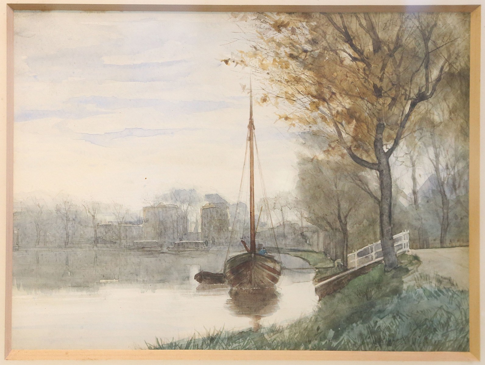 Metzelar, 19th century school. 'Canal Scene', poss - Image 2 of 3