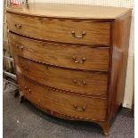 A 19th century mahogany bow fronted chest of drawe