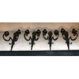 A set of 4 bronze neo-classical style twin branch
